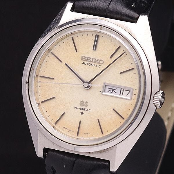 1 Yen Seiko AT/Automatic Winding 5646-7011 Grand Seiko High Beat Day Date Ivory Dial Men's Watch 3546400YSD