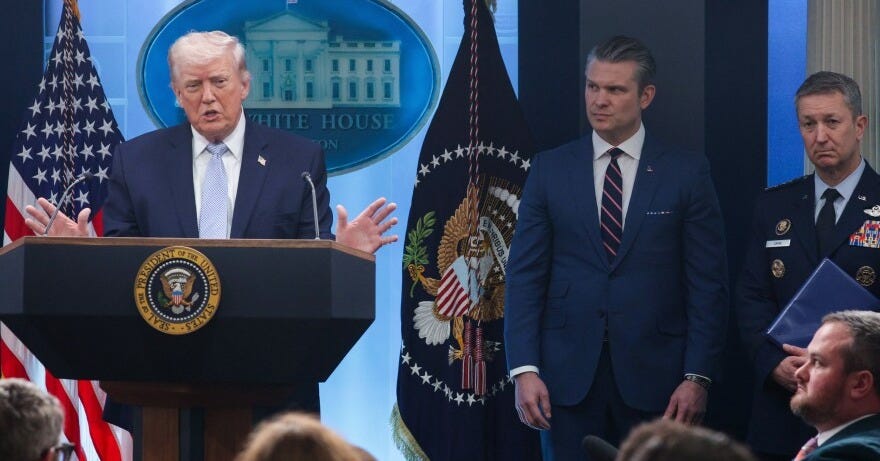 Trump holds press conference after profanity-laced post on Iran | New Hampshire Public Radio Trump holds press conference after profanity-laced post on Iran | New Hampshire Public Radio