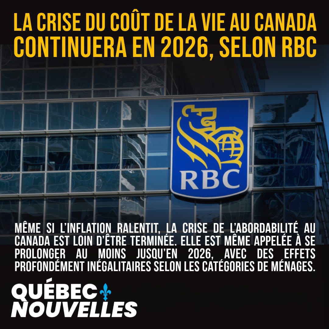 La crise du coût de la vie au Canada continuera en 2026, selon RBC