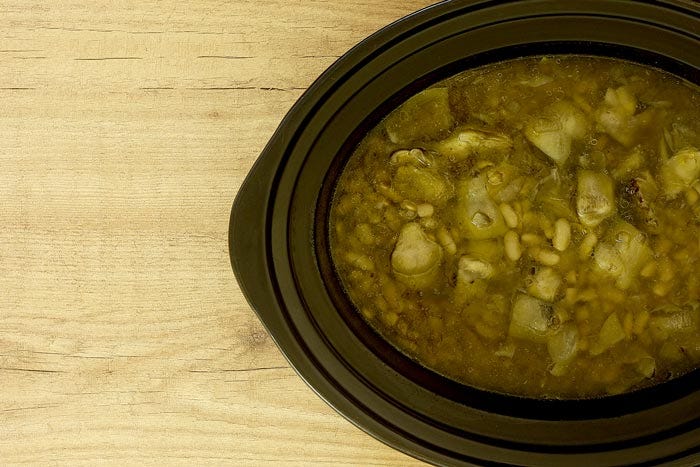 Verdinas con langostinos. Receta para crock pot o slow cooker