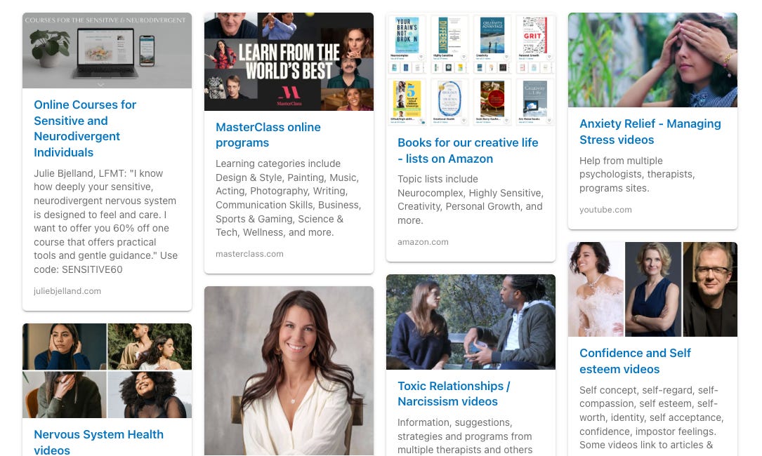 Resource collections: How to develop creative talents, health, business success