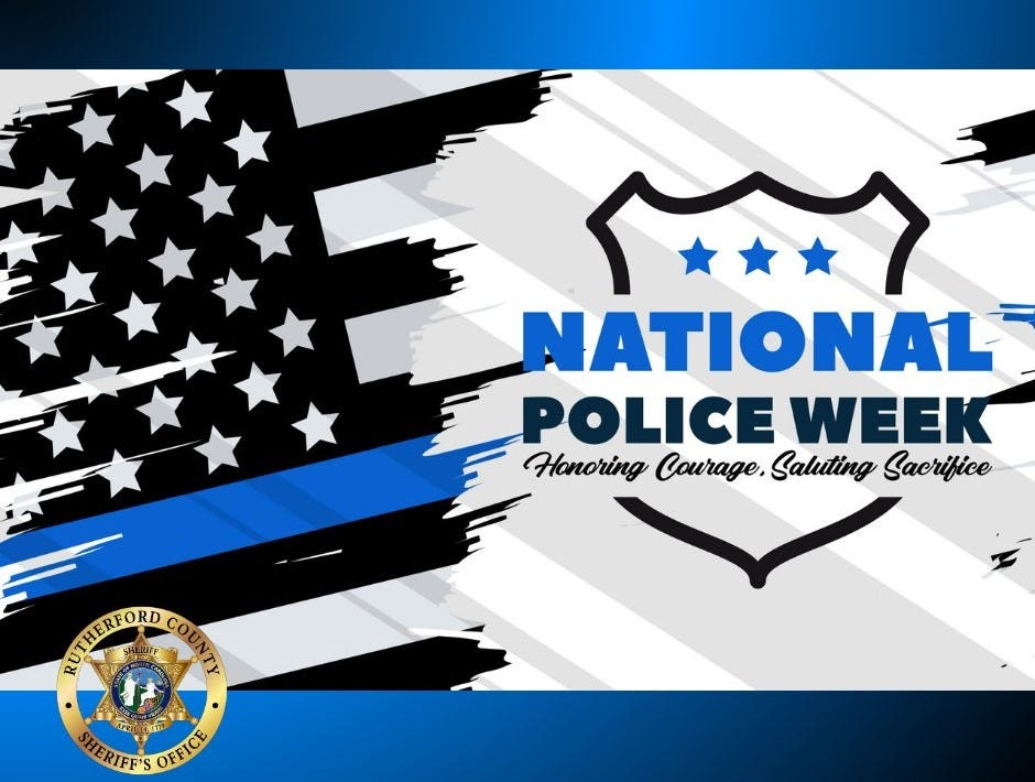 May be an image of text that says 'NATIONAL POLICE WEEK Honoring Courage, Saluting Sacrifice PUTRERFORD መ/መስ HERFORD COUNTY co NTY 甘 กลนน E HERIFF'S RIFF'S SHEREESORACE OEHCE OFFICE'