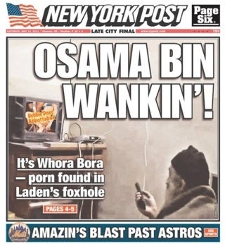 New York Post - Osama Bin Wankin - Bin Laden Porn