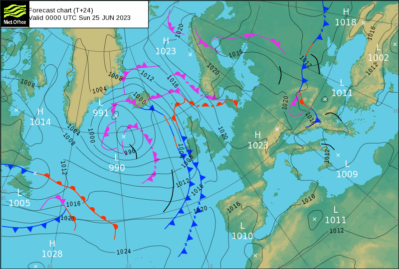 Surface pressure - Forecast chart