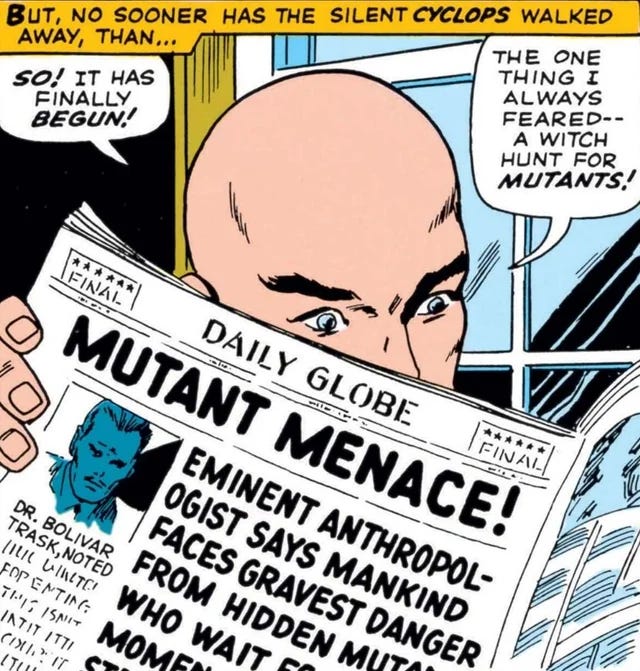 A series of panels from X-Men #14 look and sound eerily similar to the Binder article in Mechanix Illustrated.