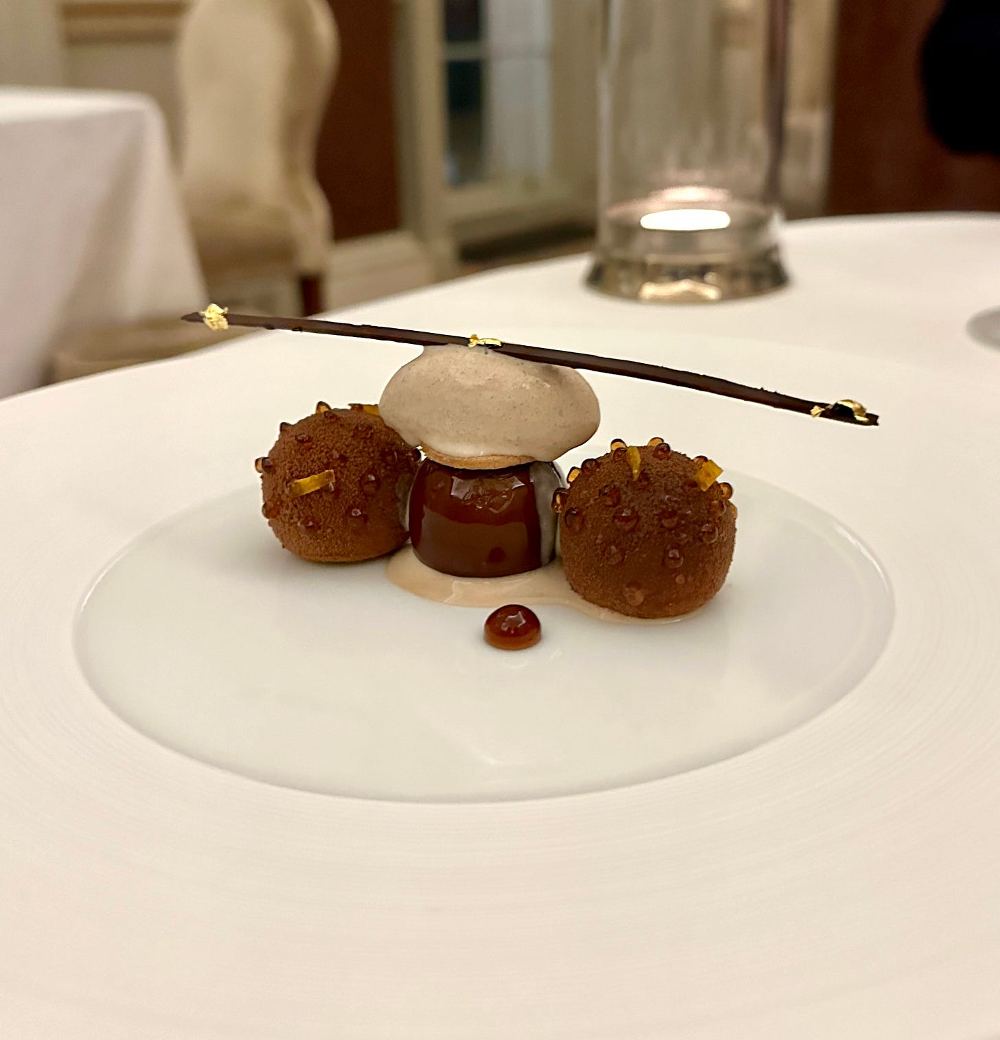 Valrhona caramelia with Ximinez-Spínola at The Morrison Room