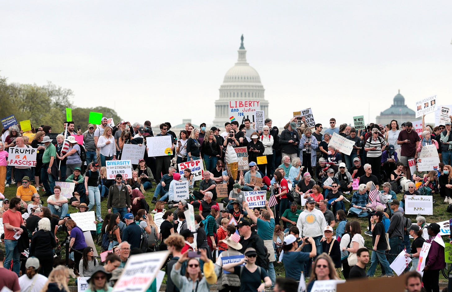 Huge crowds gather in 'Hands Off' rallies nationwide in protest of Trump  administration - ABC News