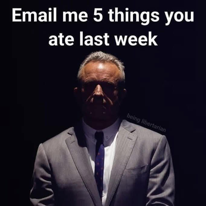 May be an image of 1 person and text that says 'Email me 5 things you ate last atelastweek week'
