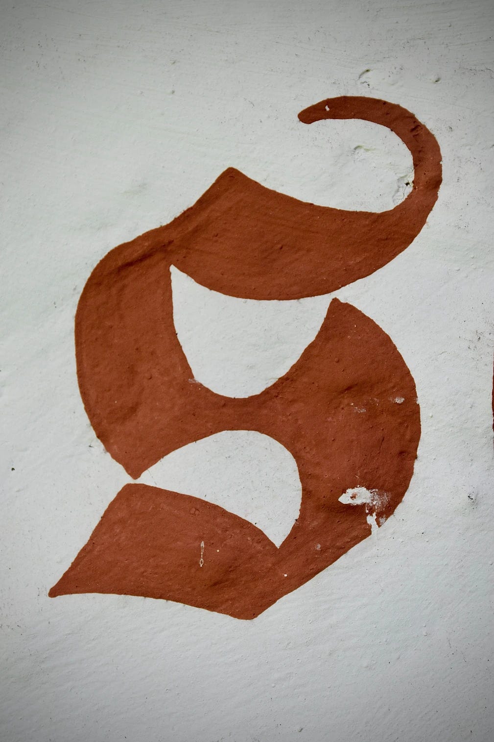the letter S in calligraphy