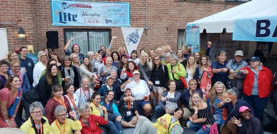 Women Who Sail meetup in front of Pusser's Bar in Annapolis