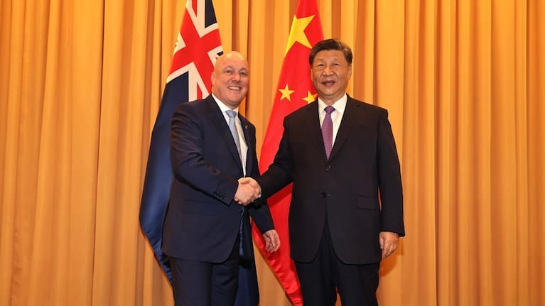NZ Prime Minister Christopher Luxon meets with China's President, Xi Jinping in Lima. 