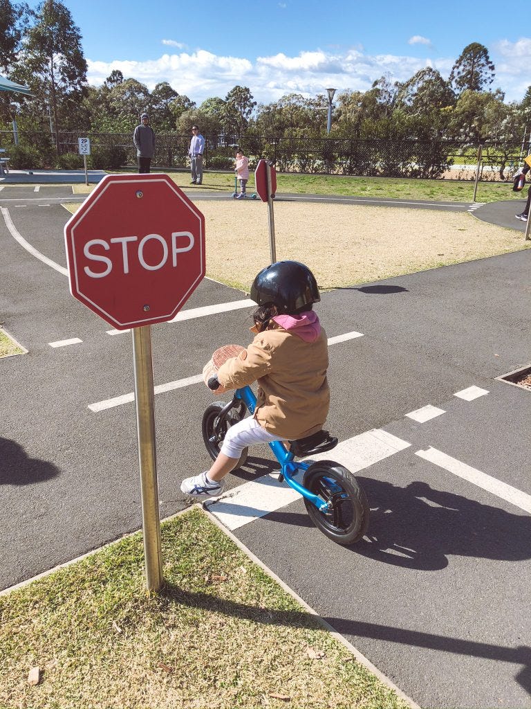 Learning to balance on a balance bike