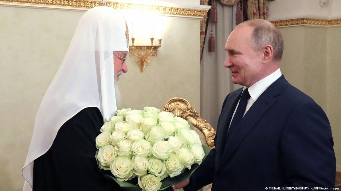 Russian President Vladimir Putin congratulates Patriarch of Moscow Kirill