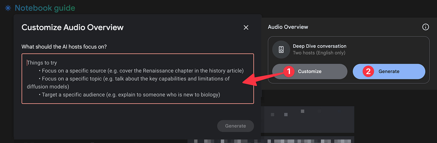 Screenshot of NotebookLM's audio overview feature. Screenshot of NotebookLM's audio overview feature.