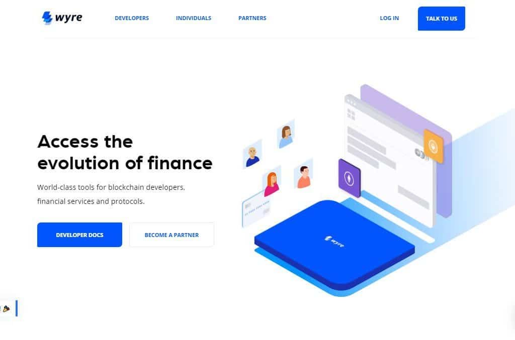 a screenshot of Wyre's homepage used as featured image
