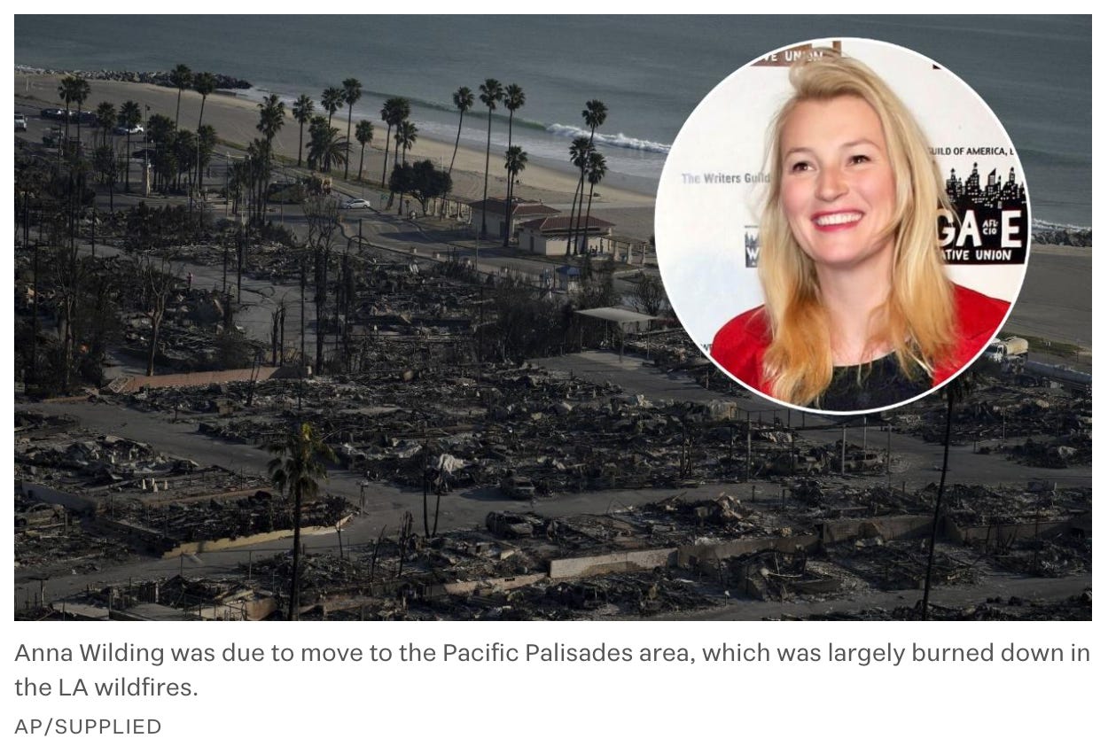 Her house "largely burnt down"