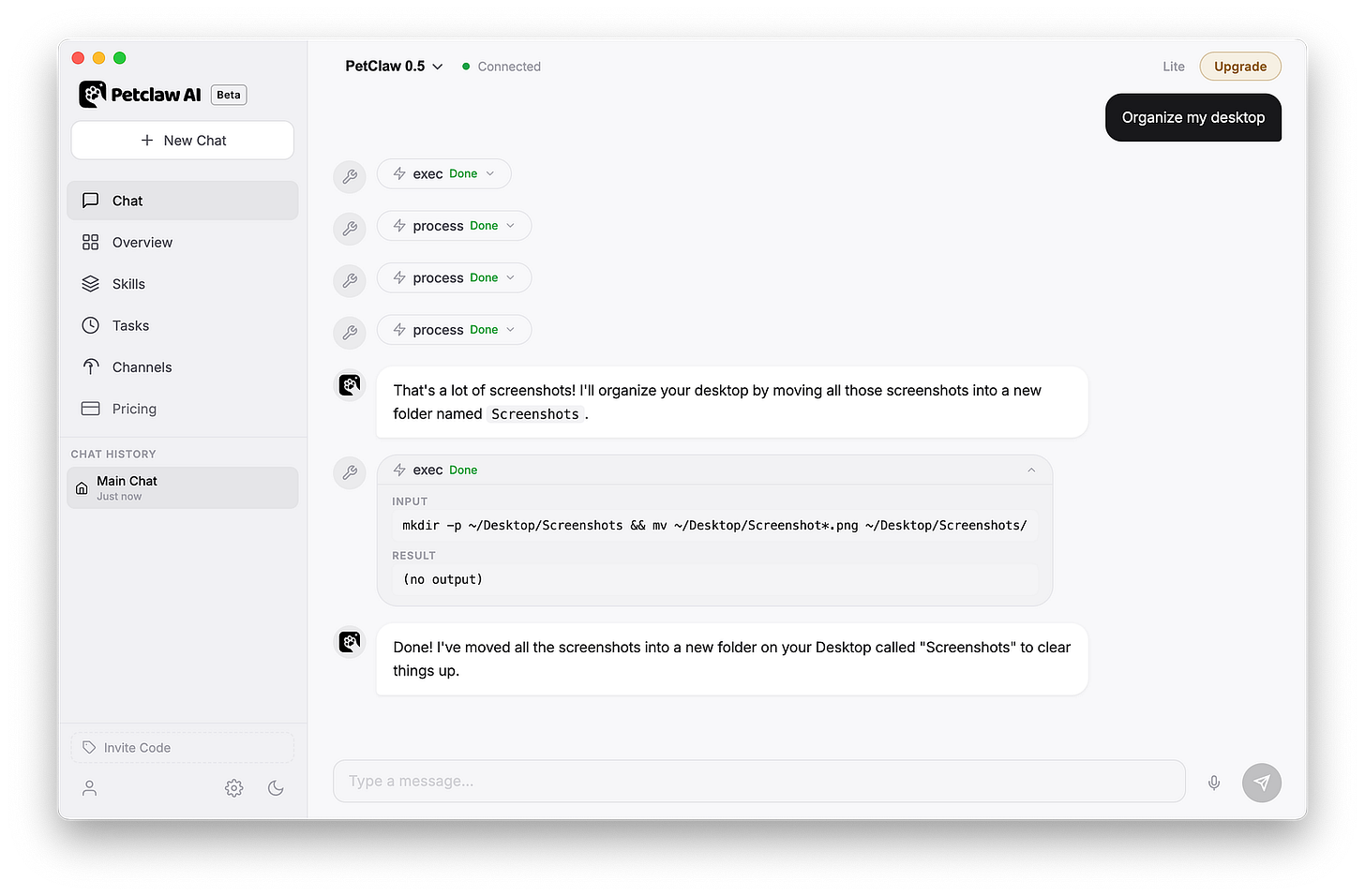 Sample chat in PetClaw. Image by Jim Clyde Monge Sample chat in PetClaw. Image by Jim Clyde Monge