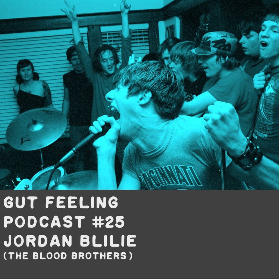 Jordan Blilie sings with the Blood Brothers at an L.A. hardcore house show. Steve Aoki Watches.