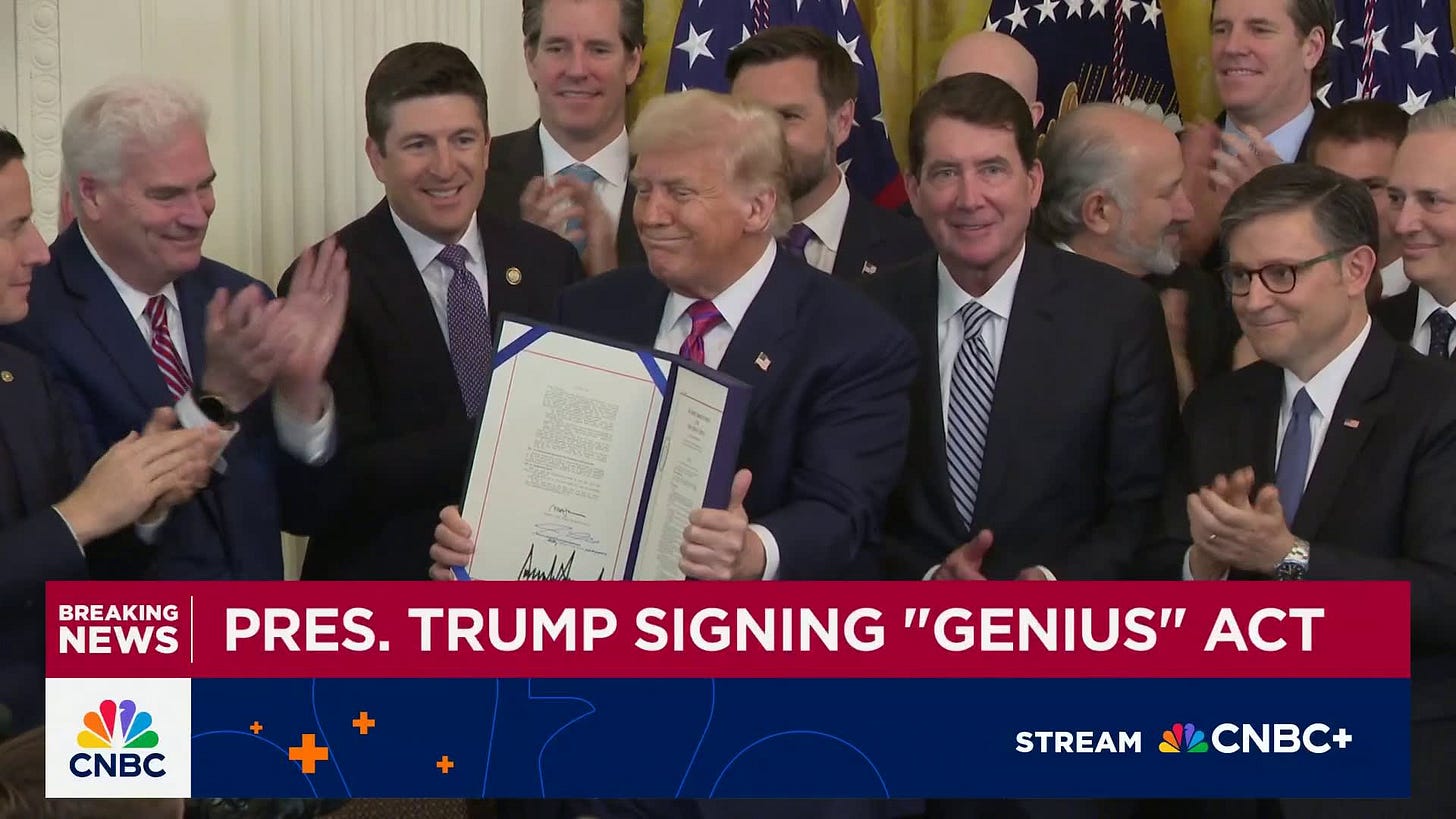 President Trump signs the GENIUS Act into law