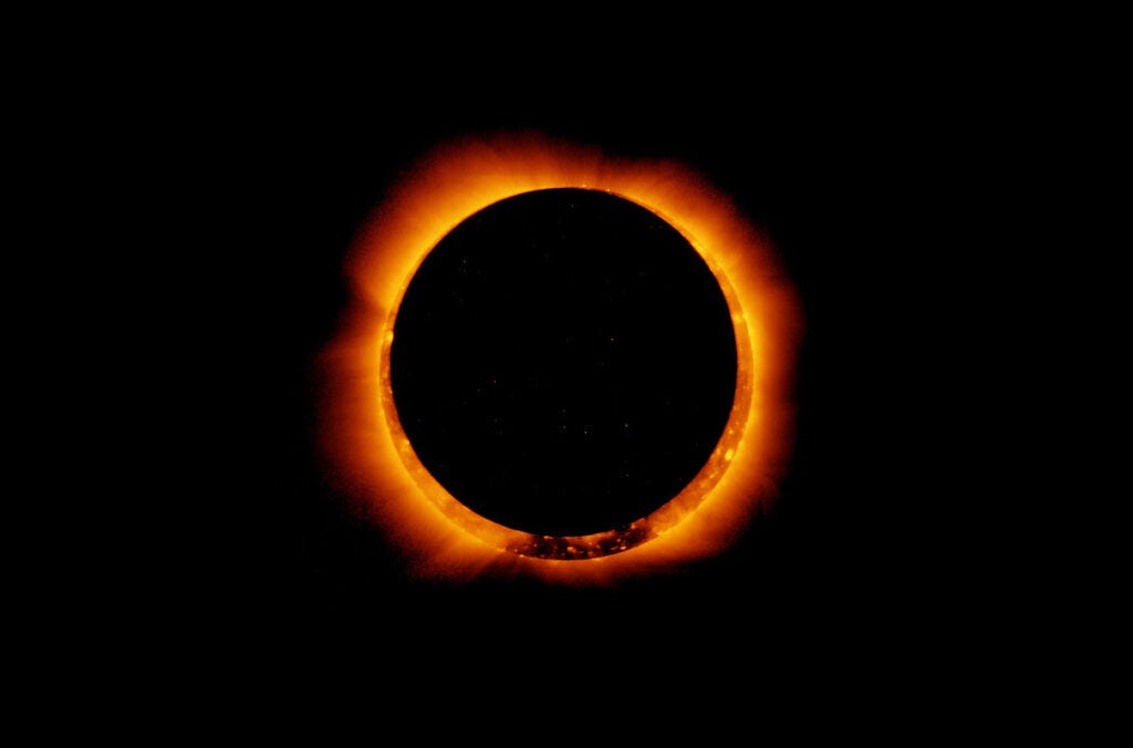 An annular solar eclipse. An annular solar eclipse.