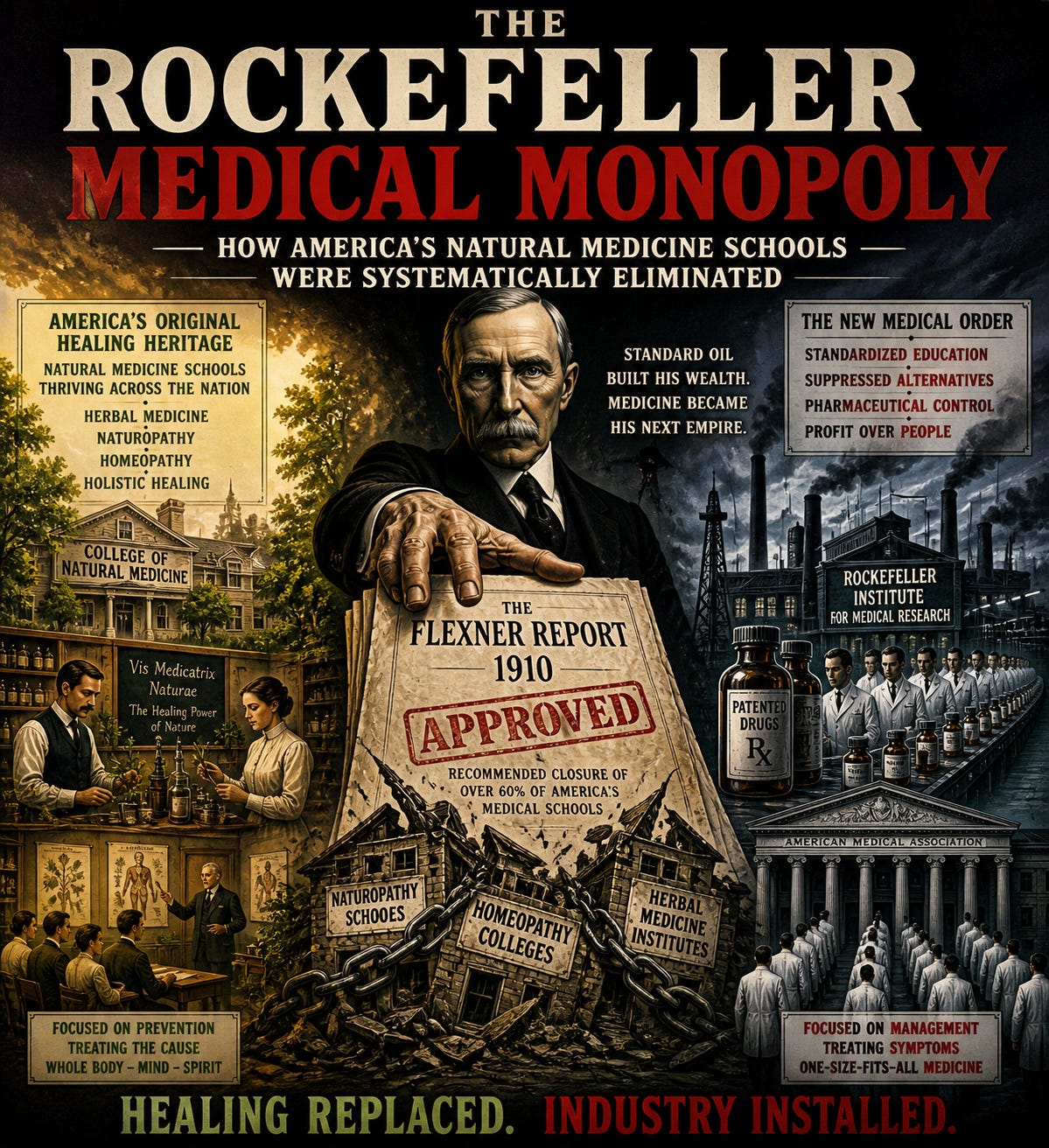 The Rockefeller Medical Monopoly: How America's Natural Medicine Schools Were Systematically Eliminated