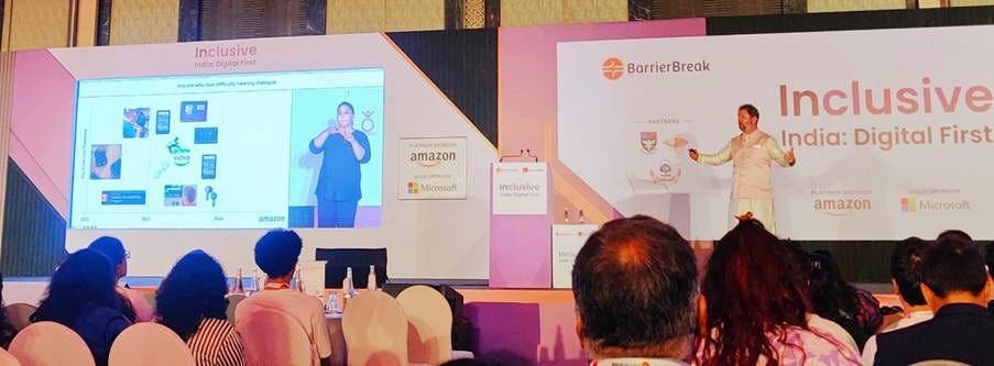 Peter Korn, Director of accessibility presenting the Amazon accessibility journey, at the Inclusive India Digital First Conference. Peter Korn, Director of accessibility presenting the Amazon accessibility journey, at the Inclusive India Digital First Conference.