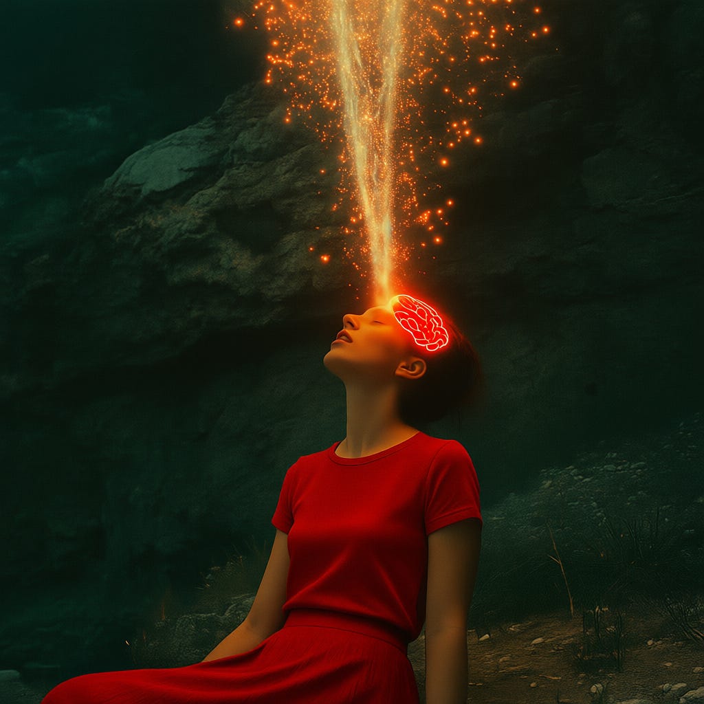 A woman has a creative inspiration