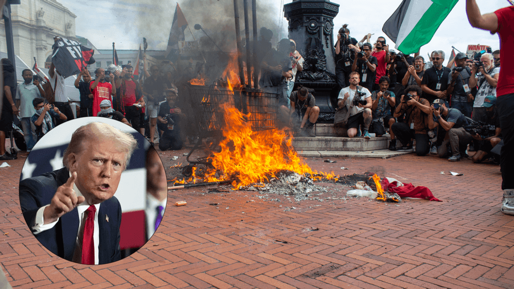 Trump calls for American flag burners to face year in jail: 'Stupid people'