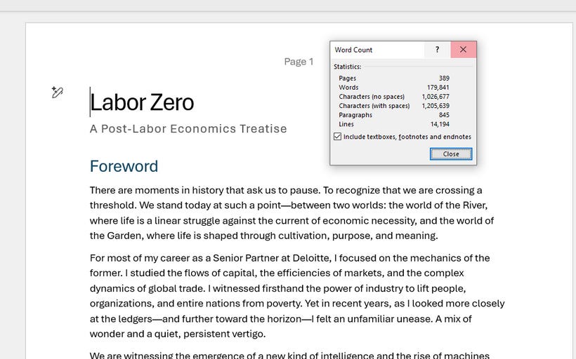 Labor/Zero Updates + Book Update - David Shapiro’s Substack