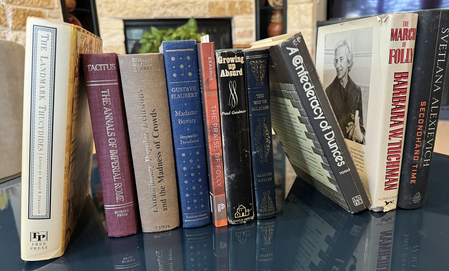 Photo of books on stupidity