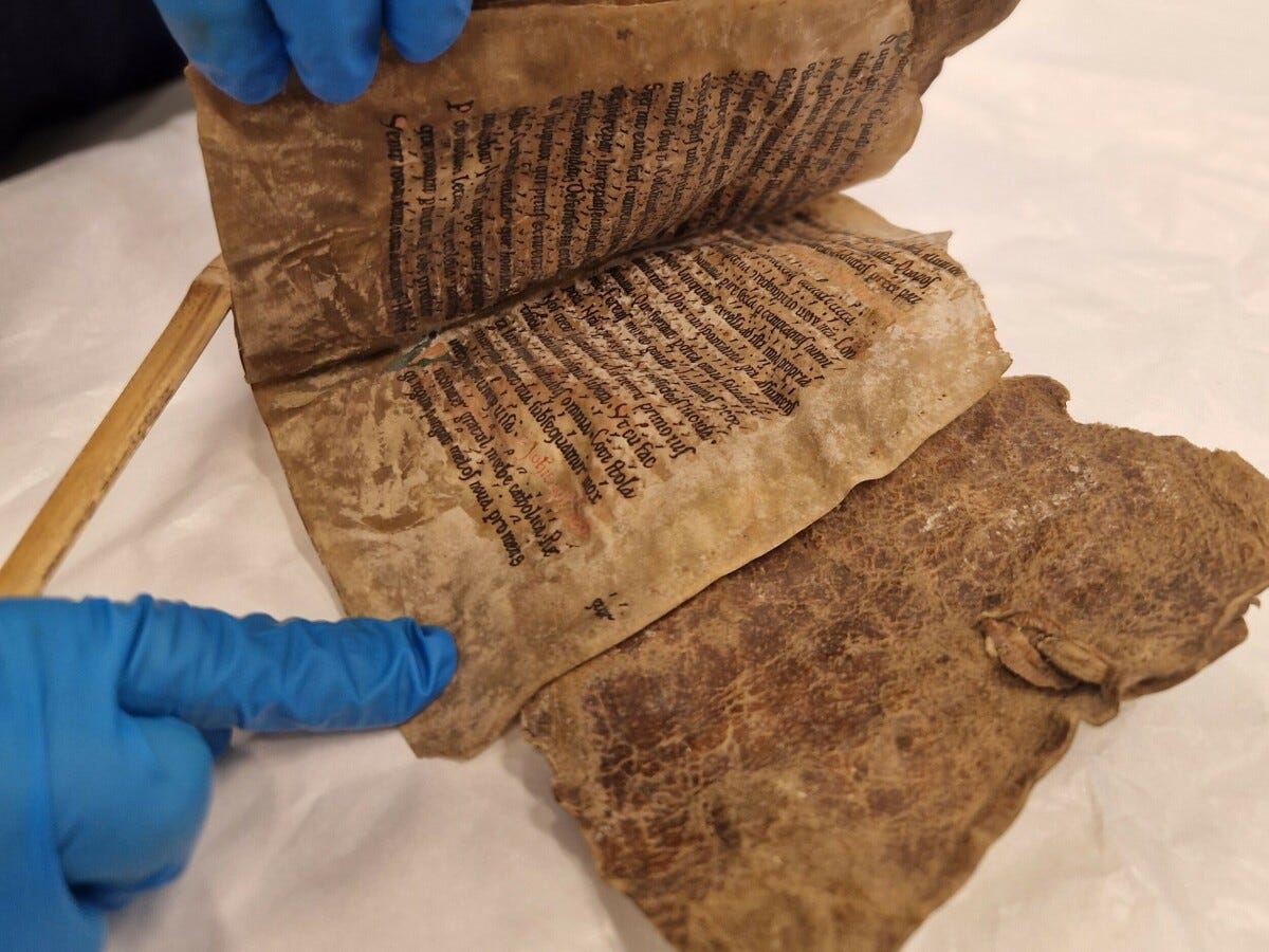 A 13th-century manuscript bound in seal skin may be Norway's oldest book