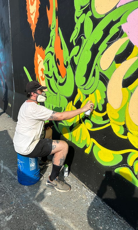 Photos of graffiti art murals