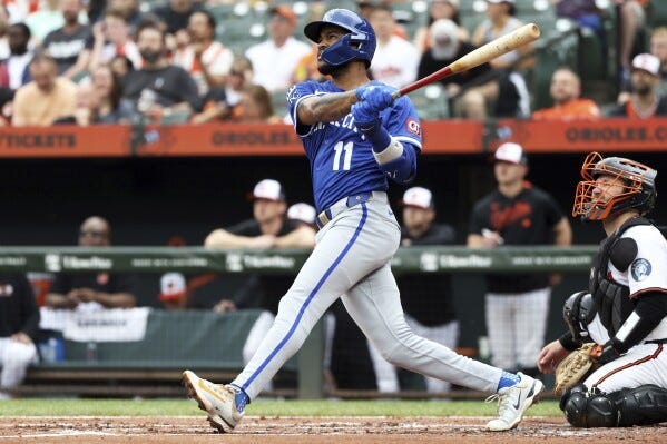 Maikel Garcia hit two of his five home runs in a Sunday, May 4 game in Baltimore.