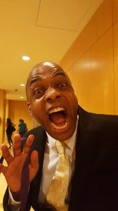 Rick Worthy shows off his fangs