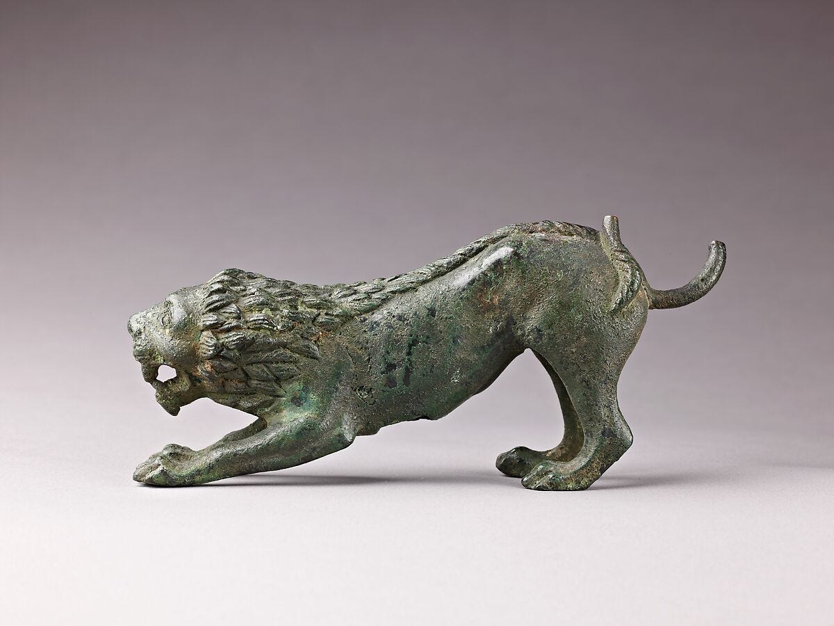 Crouching Lion, Bronze, Early or middle Roman Republican, probably Etruria Crouching Lion, Bronze, Early or middle Roman Republican, probably Etruria