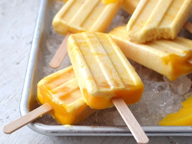 helados de melocotón