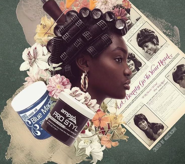 Hold your ear, so this hot comb won't burn you. 