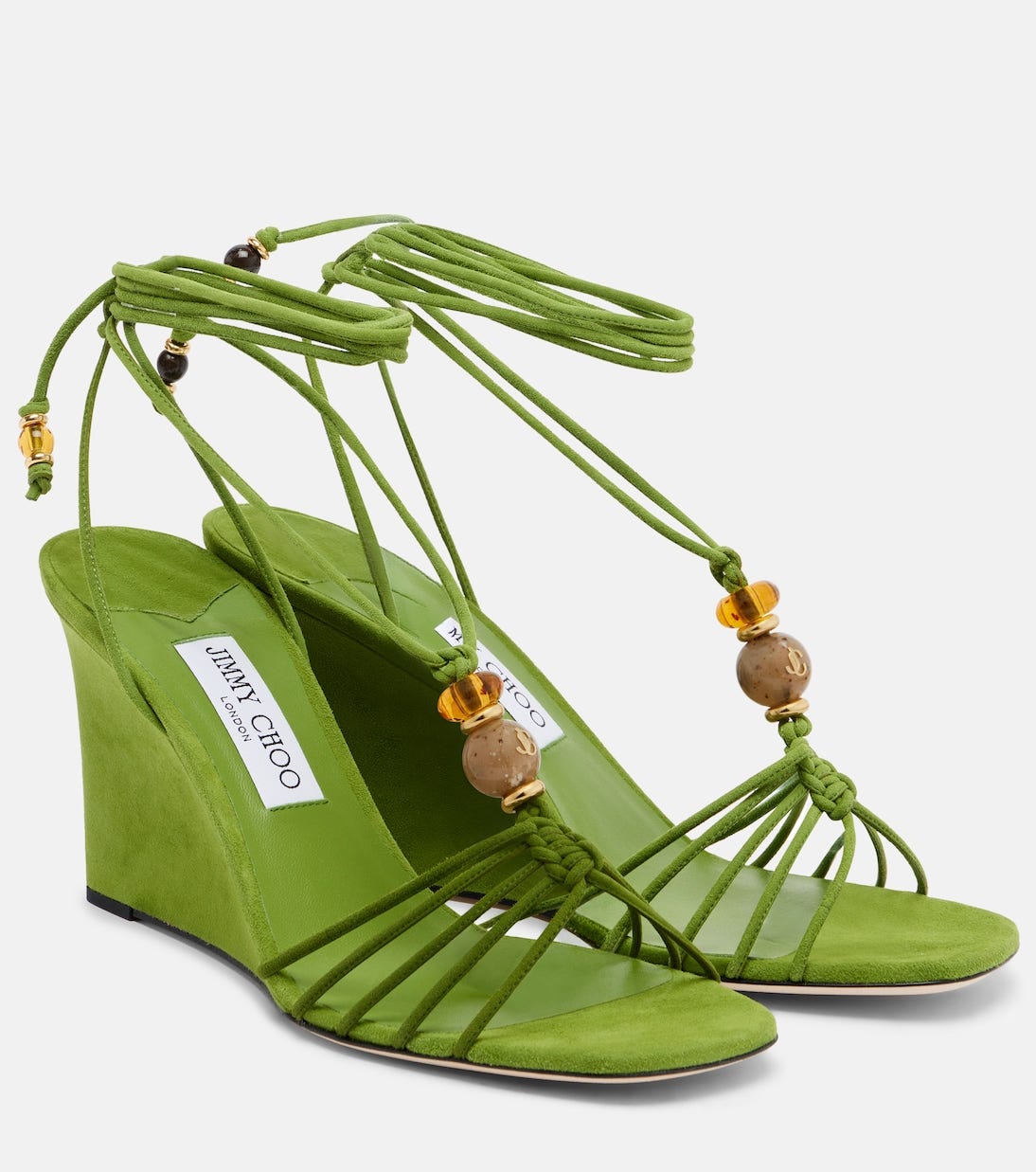 Lola embellished suede wedge sandals | Jimmy Choo