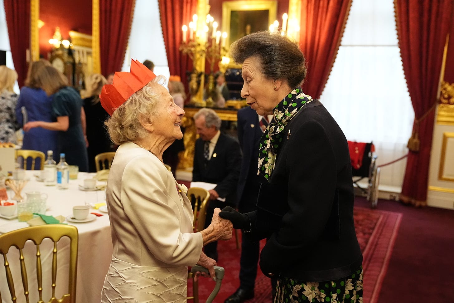 Princess Anne chatting to Mrs Barron