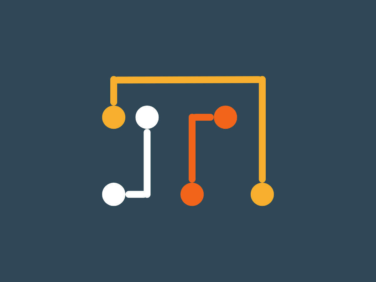 blue background with coloured connected dots in the middle blue background with coloured connected dots in the middle