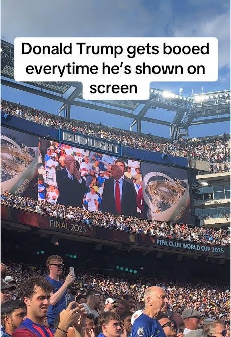 Donald Trump Booed at Soccer Game: Chelsea vs. Club World Cup Donald Trump Booed at Soccer Game: Chelsea vs. Club World Cup