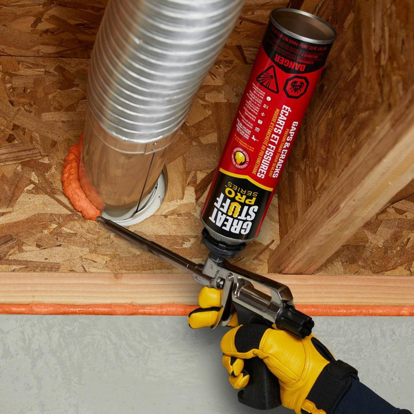 Great Stuff Pro Gaps and Cracks Spray Foam Case of 12 (24 oz Aerosol Cans)