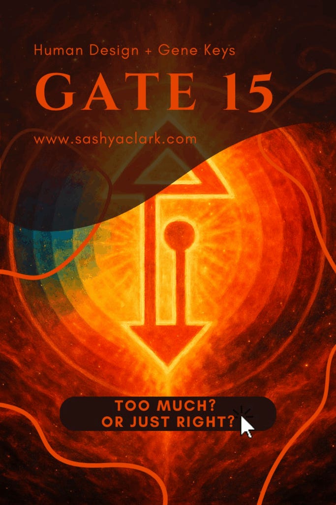 A cosmic digital painting in fiery orange hues symbolizing Gate 15 in Human Design. Radiant light refracts through a central prism, surrounded by swirling galaxies, representing the energy of extremes, diversity, and acceptance in an ethereal, mystical style.