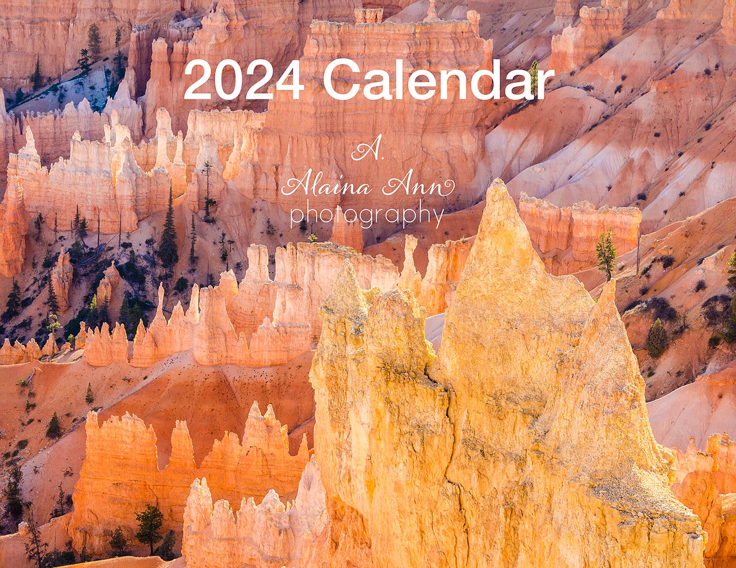 Bright orange and yellow rock formations, known as hoodoos, in a canyon.