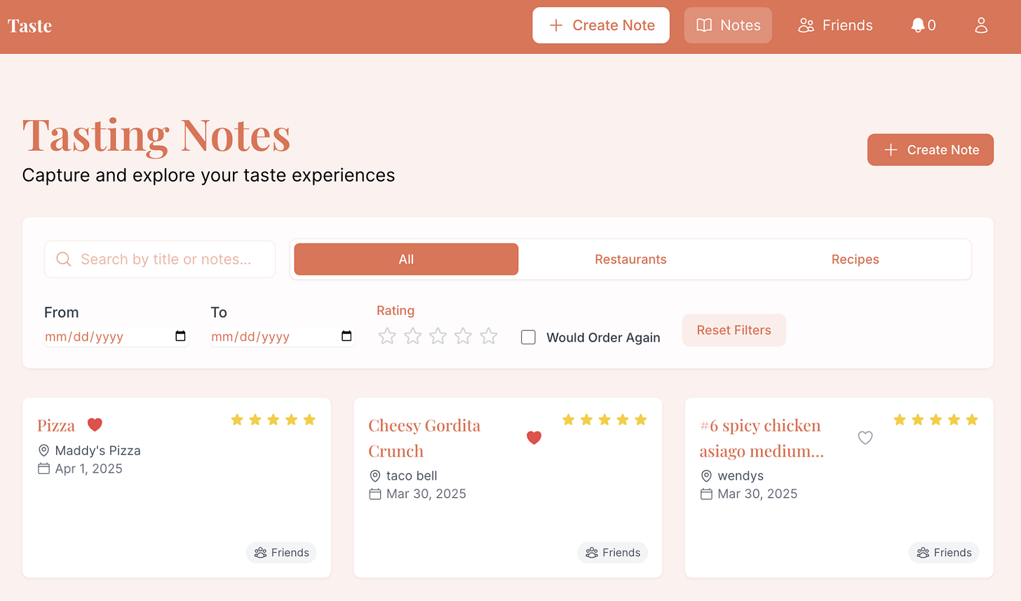 The Taste app