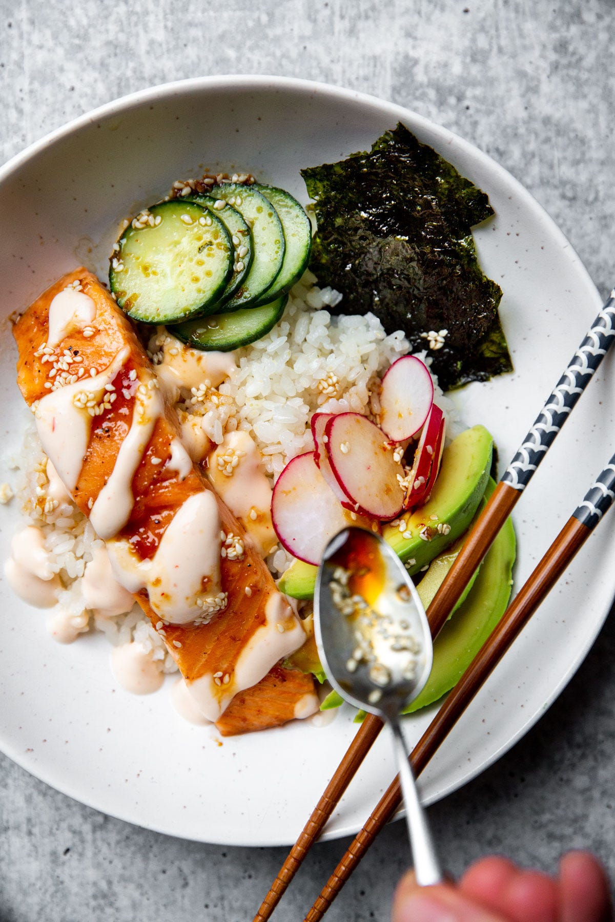 Plate of food. Plate of food.