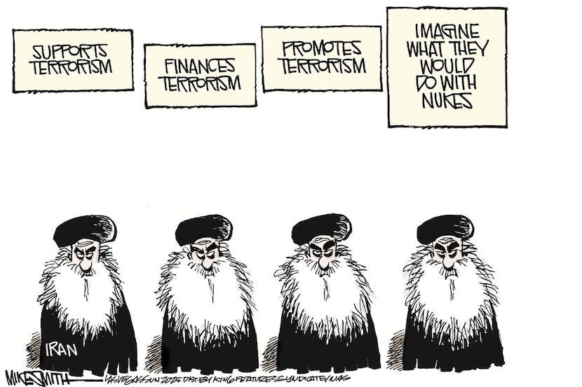 Editorial cartoon: Iran's pre-nuclear warning