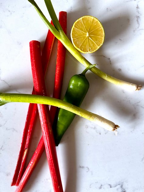 Rhubarb salsa recipe ingredients