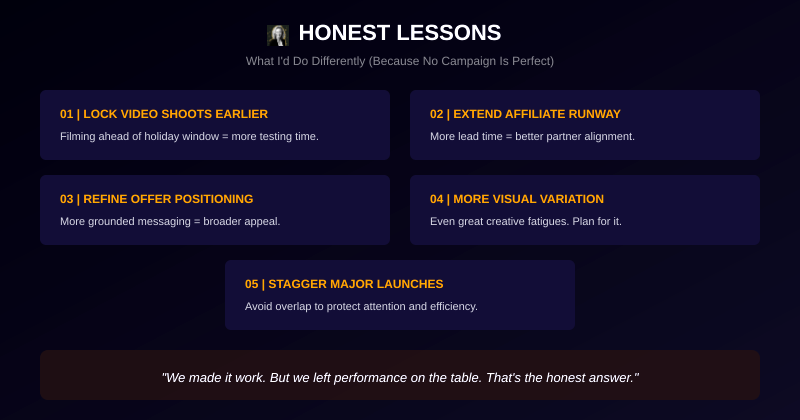 Honest Lessons What I would do differently