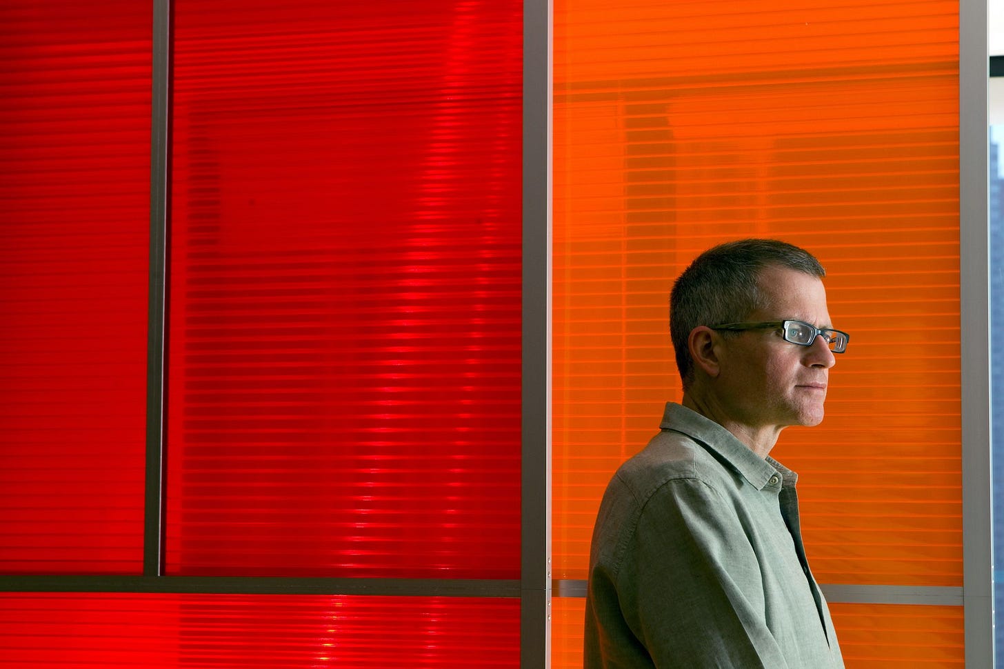 Christian Wiman, former editor of Poetry magazine, stands at his office on Michigan Avenue in Chicago, June 15, 2010. The magazine will be moving into its new offices a few blocks away. (
